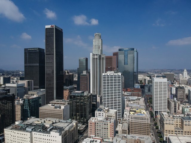 Bird's Eye View of Los Angeles Skyscrapers