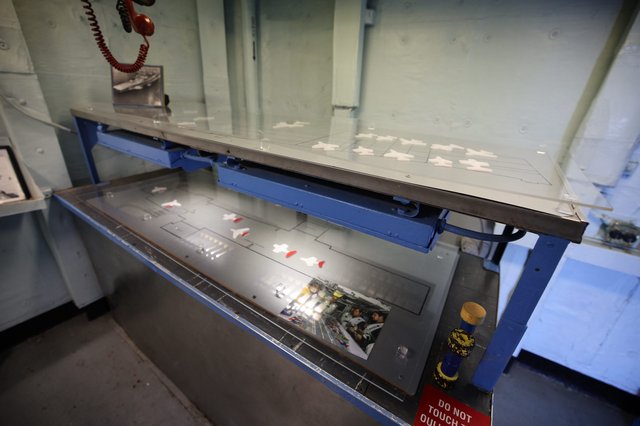 Aircraft Carrier Control Panel Behind Protective Plexiglass