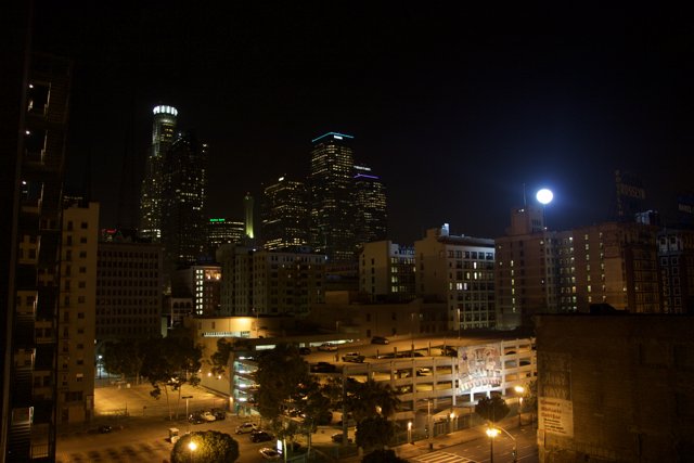 Moonrise over the Urban Metropolis