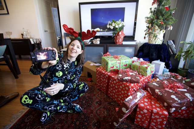 Reindeer Girl Captures Christmas Morning Magic