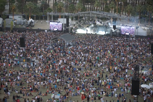 The Metropolis Comes Alive: Coachella Crowd at Sunset