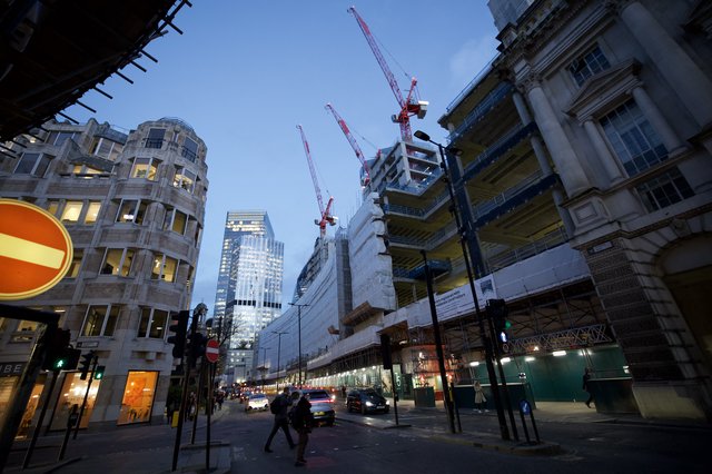Urban Construction Site at Dusk in London