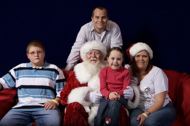 Family Christmas photo with Santa