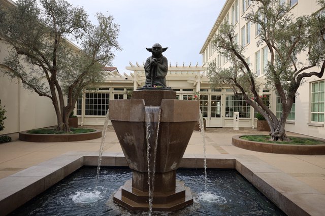 Yoda Fountain at Skywalker Ranch Courtyard