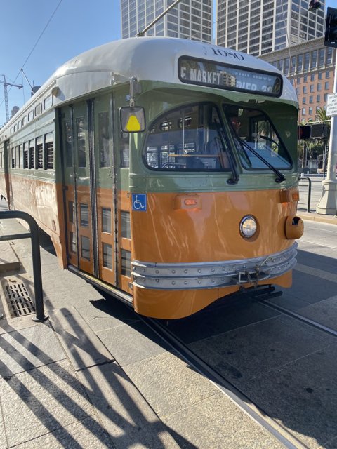 Historic Trolley Rests in San Francisco Sunshine