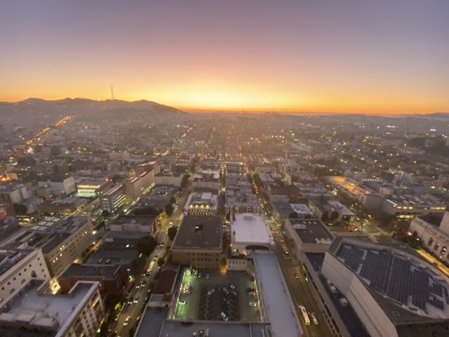 Spectacular Cityscape at Sunset in San Francisco
