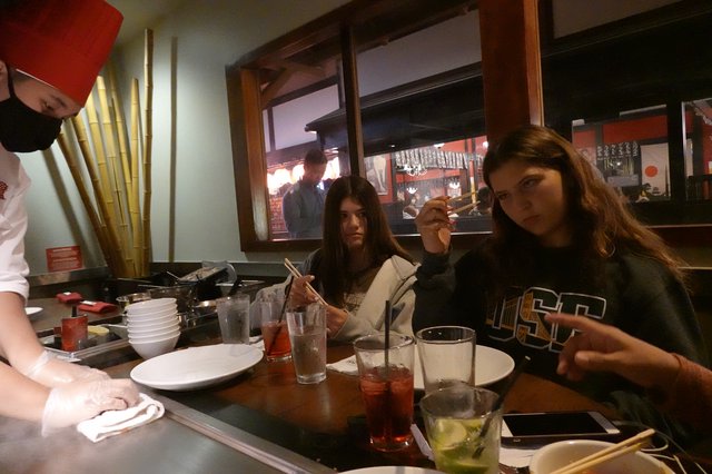 Friends Dining at Japanese Restaurant