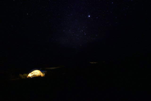Night Camping Under the Starry Sky