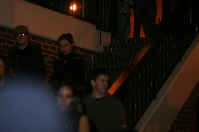 Nighttime Gathering on the Stairs