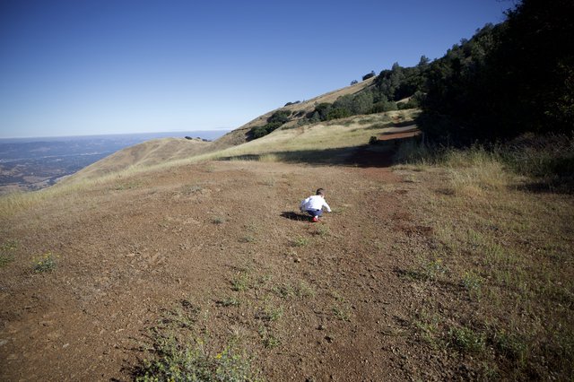 Child Explores Vast Hillside on Mount Diablo
