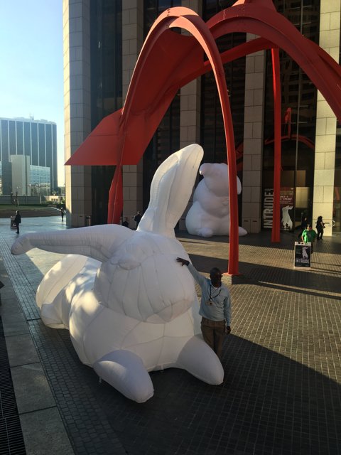 Giant Inflatable Rabbit Takes Over LA