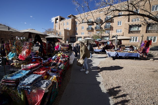 Vibrant Open-Air Market in Historic Santa Fe Plaza
