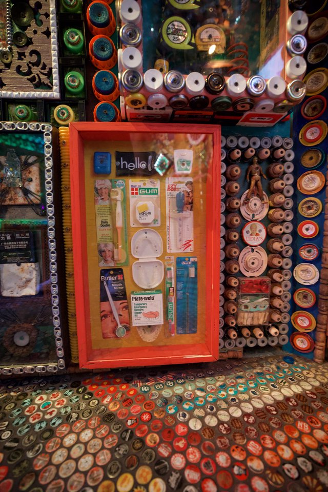 Vintage Ephemera Shadow Box in Eclectic Art Installation