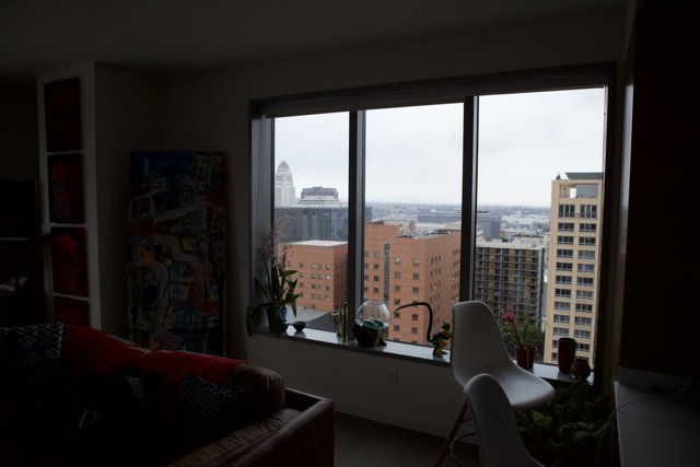 Cityscape through the Living Room Window