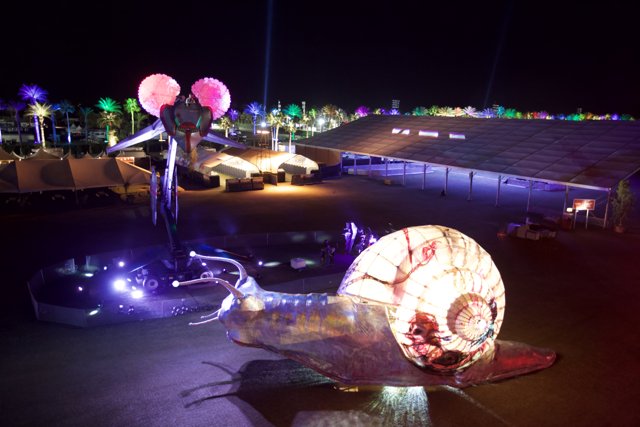 Illuminated Snail at Coachella