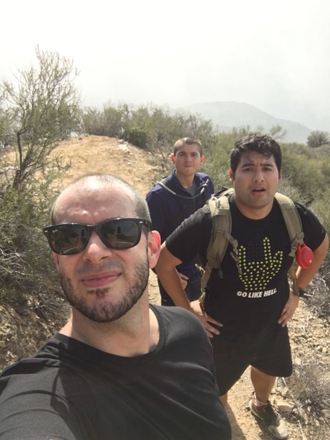 Three Adventurous Men on the Trail
