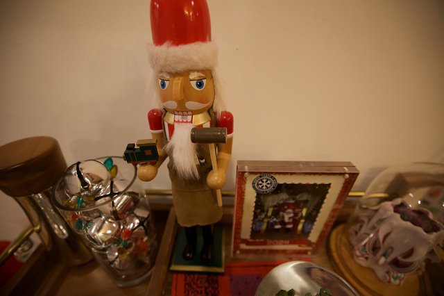 Traditional Christmas Nutcracker with Holiday Decorations