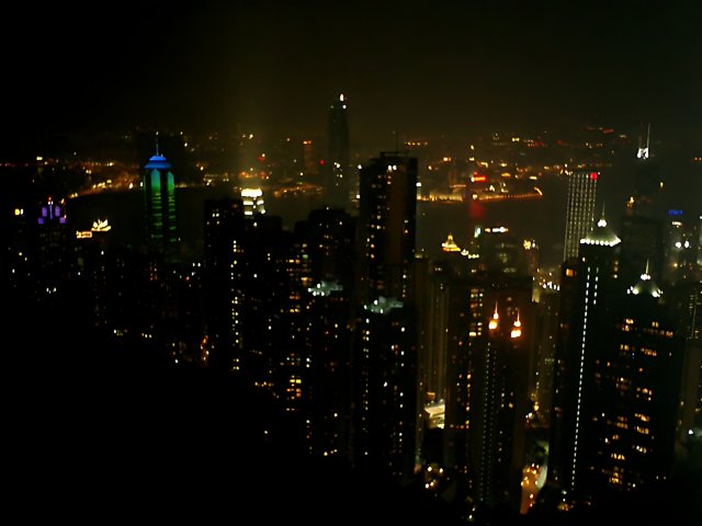 Illuminated Metropolis: Hong Kong Cityscape at Night