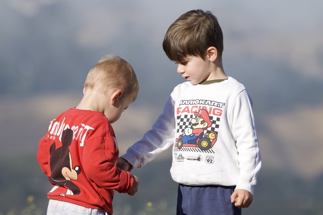 Two Young Brothers Share a Moment on Mt. Diablo