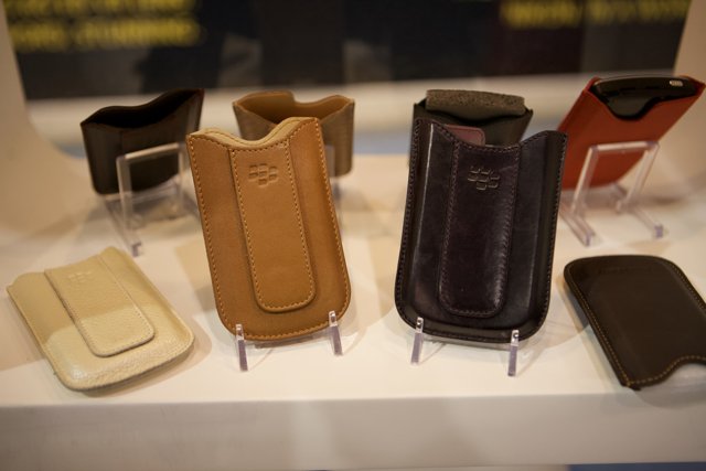 Leather Cell Phone Cases on Display