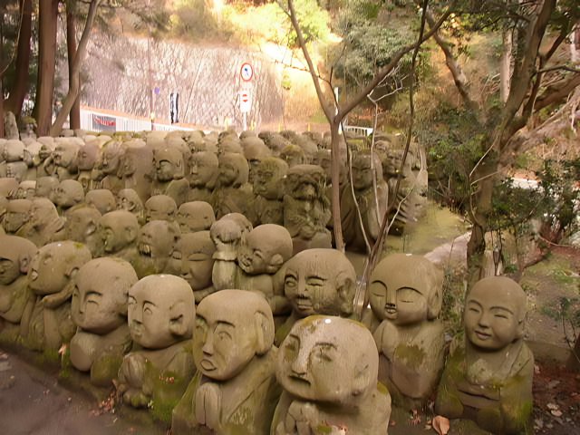Stone Statues with Expressive Faces at Kyoto