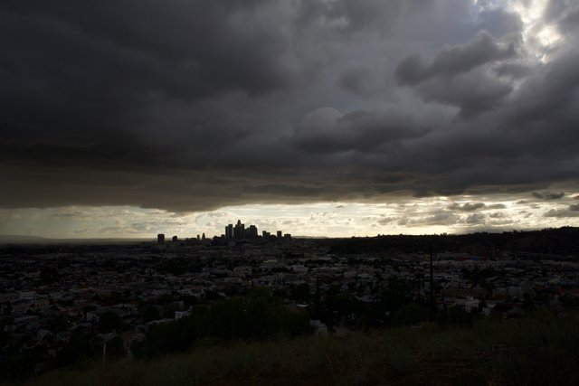 Los Angeles Under Dark Clouds