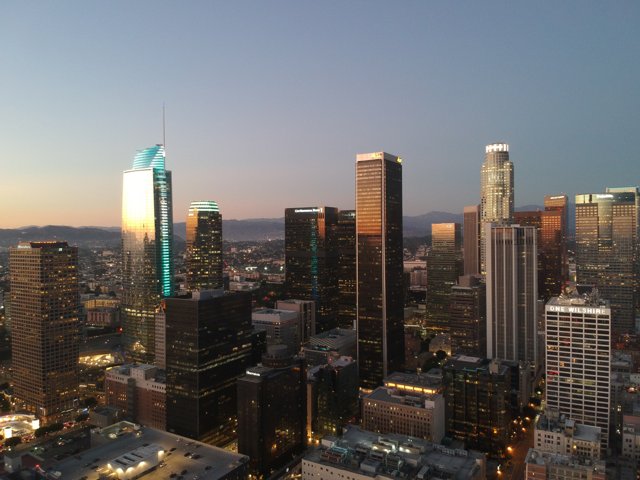 Illuminated Los Angeles Skyline