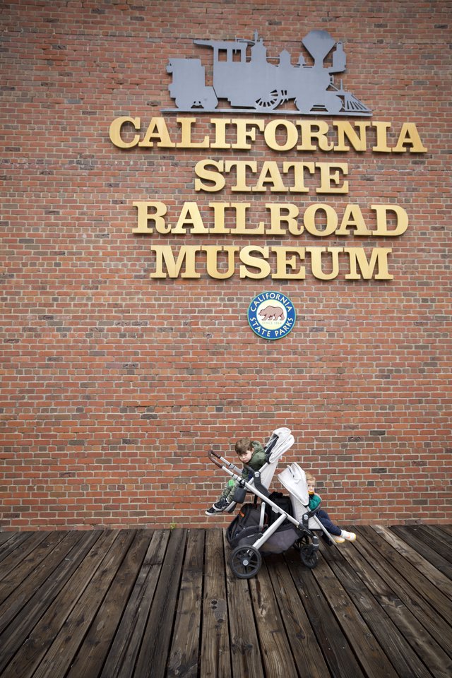 Child in Stroller at California State Railroad Museum