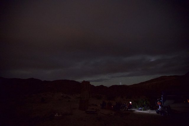 Desert Camping under the Starry Night Sky