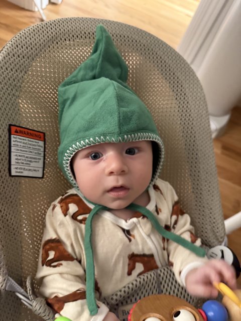 Cozy Charm: A Baby in Green