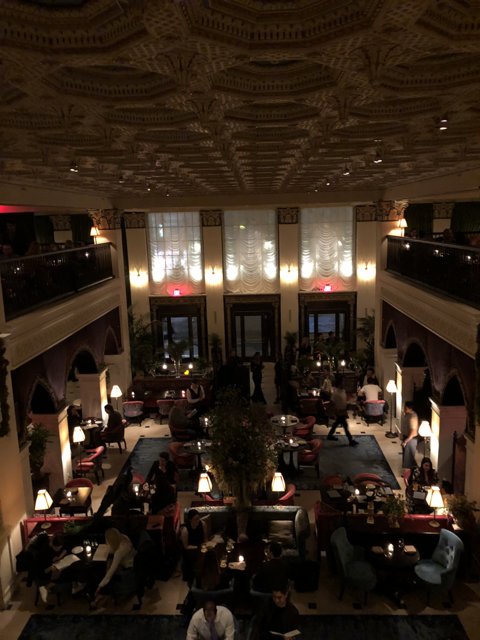 Bustling Restaurant Lobby in Los Angeles