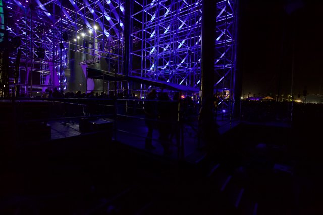 Urban Concert under Blue Lighting