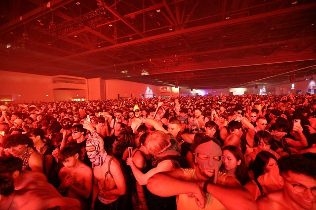 Massive Red-Lit Crowd at Wobbleland Festival 2026