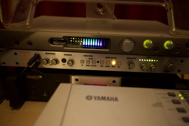 Yamaha Receiver Connected to Computer and Microphone