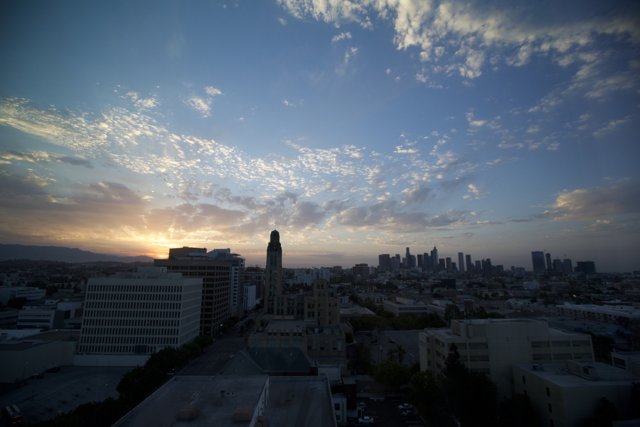 Sunset over Los Angeles Metropolis