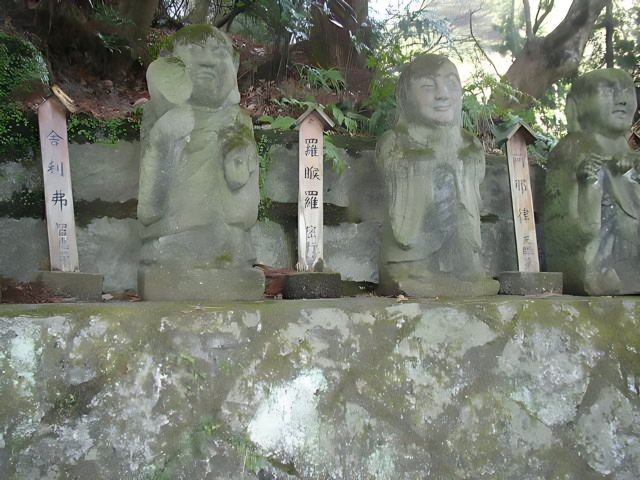 Row of Stone Statues at a Kyoto Temple