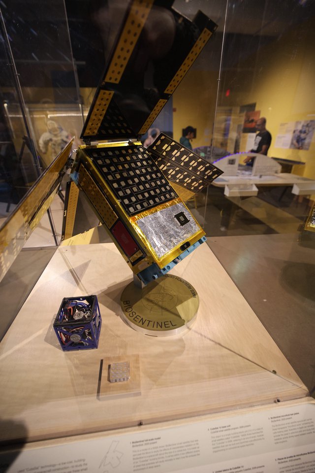 Satellite Model Display at Science Museum Exhibition