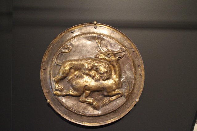 The Art of Bronze: A Lion and a Deer