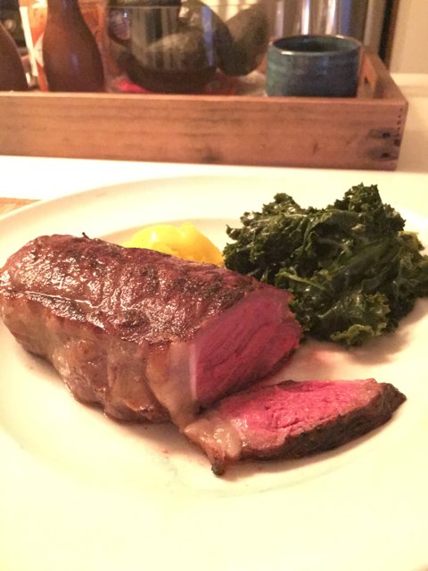 Steak and Greens at The Broad