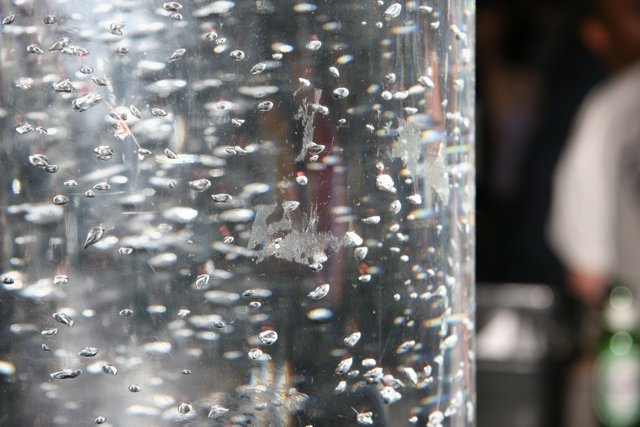 Crystal vase holding water