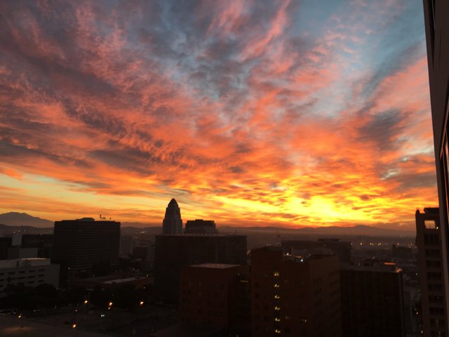 Radiant Sunset over the LA Skyline