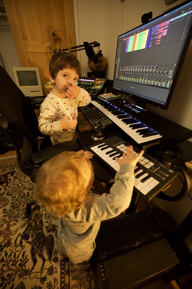 Young Musicians Creating in Home Music Studio