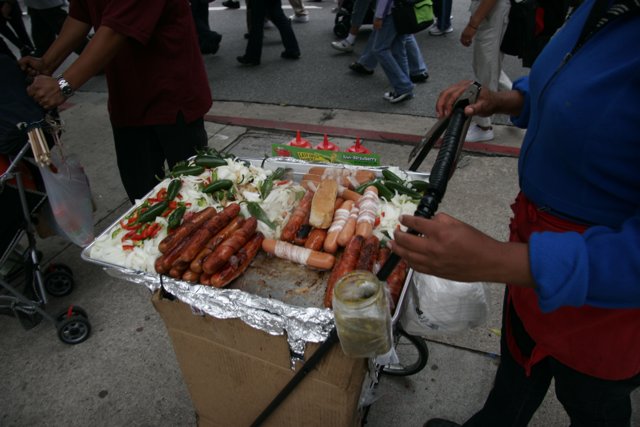 Hot Dog Vendor at Student Protest