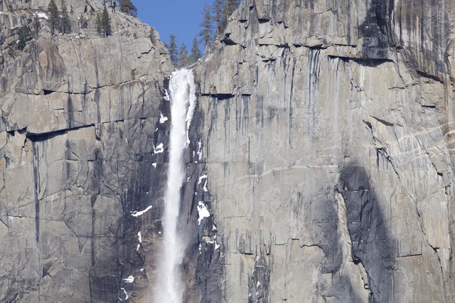 Upper Yosemite Falls Cascading Down Granite Cliffs
