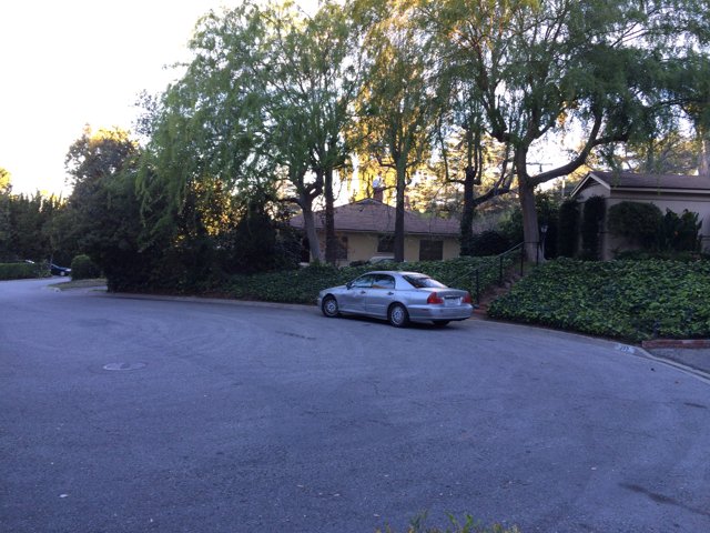 Parked Car in Residential Neighborhood