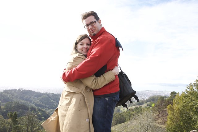Couple Embracing Atop Berkeley Hills Overlook
