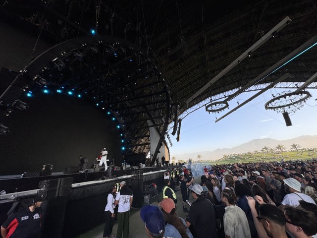 An Electric Evening at Coachella 2024 – Stage Lights and Sunset