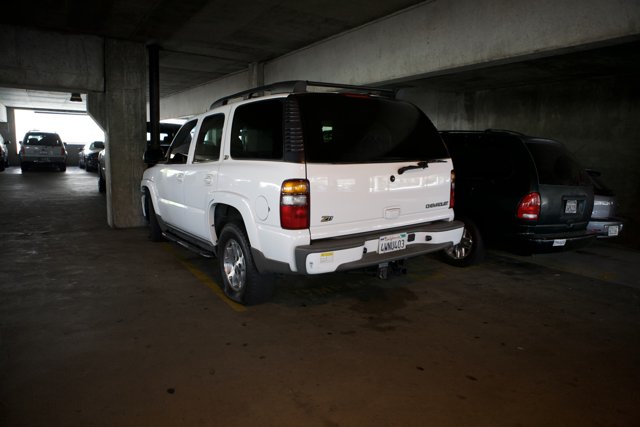 Parked SUV in a Spacious Garage