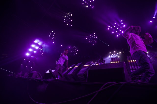 Rocking the Stage with Purple Lights