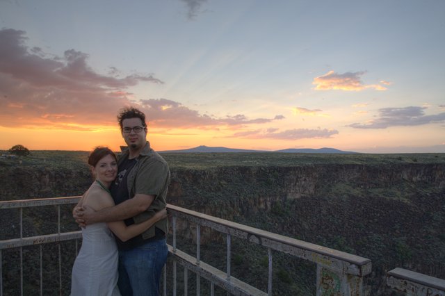 Couple Embracing at Rio Grande Gorge Sunset